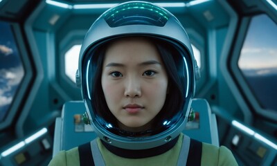 우주복을 입은 한국소녀 아름답다