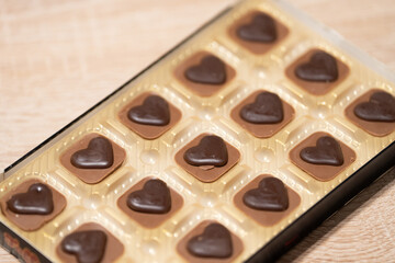 
hearts made of chocolate