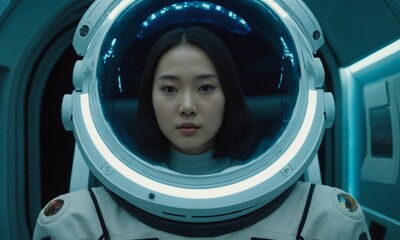 우주복을 입은 한국소녀 아름답다