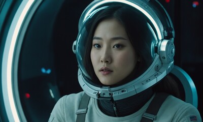 우주복을 입은 한국소녀 아름답다