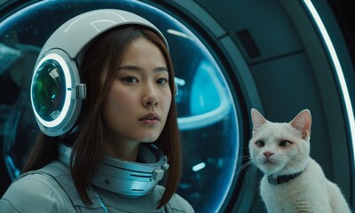 우주복을 입은 한국소녀 아름답다