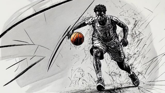 Basketball Dynamic Vector Illustration of Multi Sport Athletes in Action