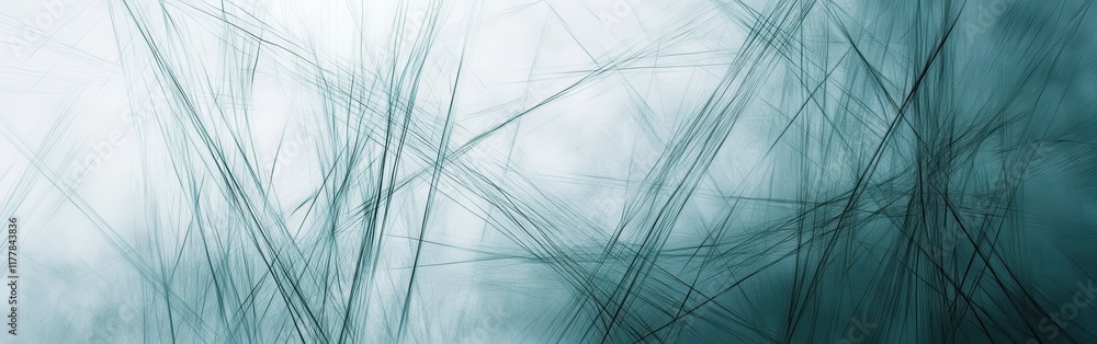 Poster soft pencil strokes create an abstract background in muted teal tones, providing a calm and serene a