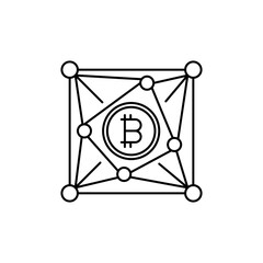Icons Bitcoin Network represents the blockchain The underlying technology behind Bitcoin.