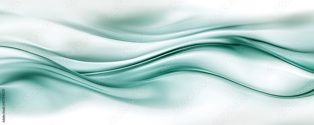 Aufkleber wavy green abstract design with smooth flow and gradients