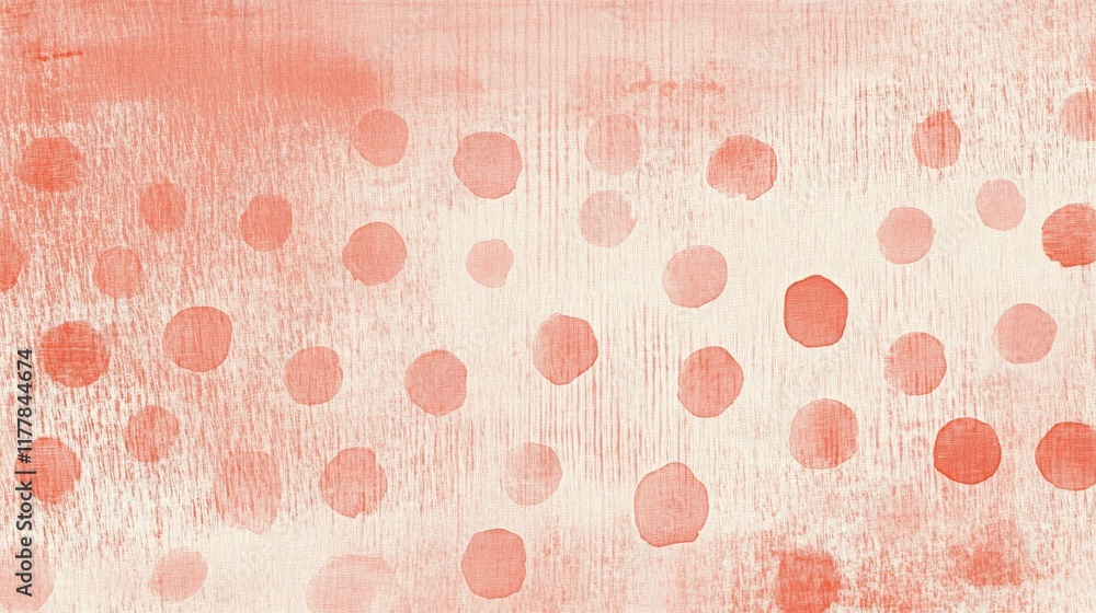 Poster minimalist dotted design featuring muted coral hues on a textured background creating a calming atmo