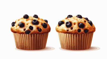 Delicious Muffins Design: Modern Wide Angle Centered Composition