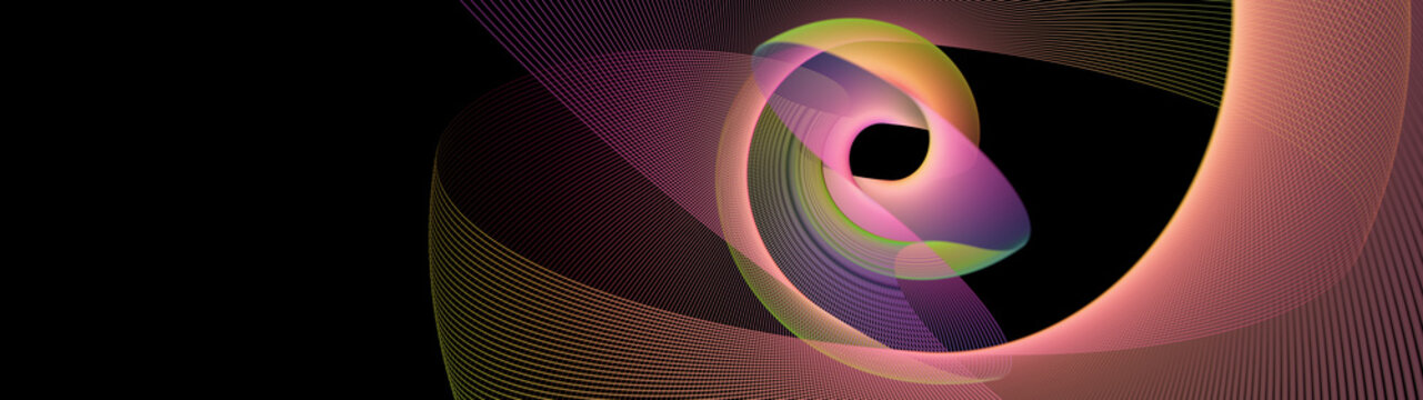 Abstract waves of colorful threads.