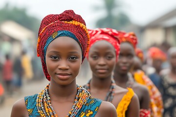 Group of beautiful young women from nigeria