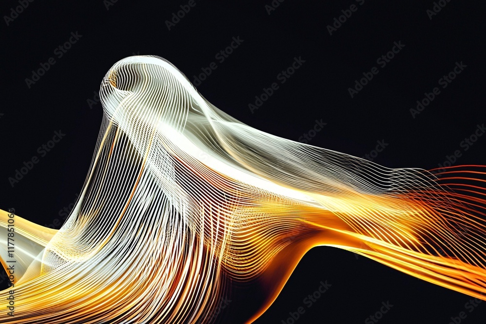 Poster dynamic light trails creating abstract art digital space visual graphics ethereal atmosphere artisti