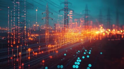 An abstract technology background featuring a vibrant array of colored optical fibers, creating a visually captivating image that symbolizes seamless transfer and communication of data, Hd image