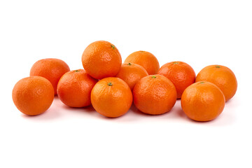 Fresh tangerines, isolated on white background.