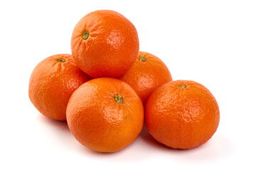 Fresh tangerines, isolated on white background.