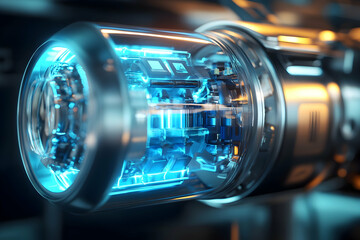 Hydrogen fuel cell concept with futuristic visual design