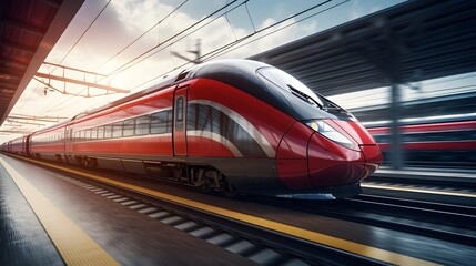 Fototapeta premium High Speed Rail Train