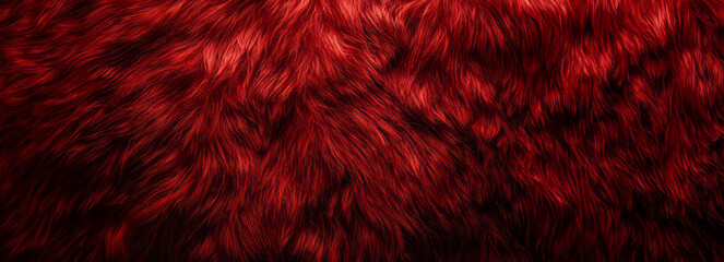 Fototapeta premium Velvet Noir: Luxurious Top-Down View of Dark Red Fur Texture in Soft & Shiny Low Light