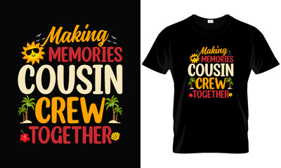 Obraz premium Cousin Crew Summer Vacation Beach Family Matching Trips T-Shirt.ai