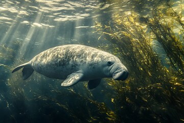 Dugong grazing seagrass