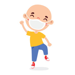 CPositive Cartoon Kid With Leukemia