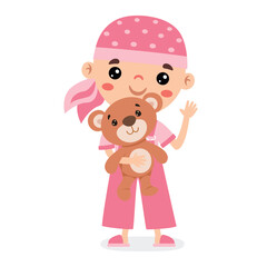 CPositive Cartoon Kid With Leukemia