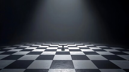 Spotlight on chessboard highlighting fallen king representing the intensity of competition