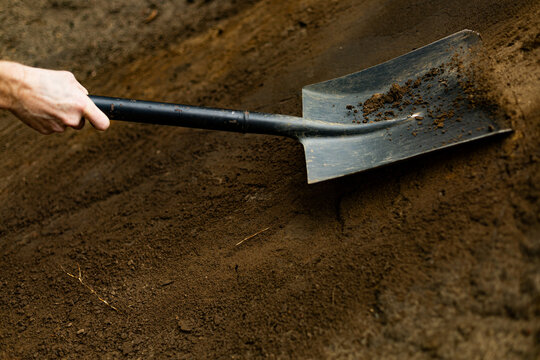 Working With Land Shovel Close-up