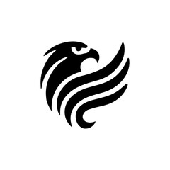 minimalist logo of a eagle in side head vector flat design