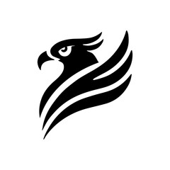 minimalist logo of a eagle in side head vector flat design