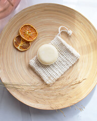 Organic Solid Shampoo with soap bag