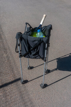 Tennis Equipment in Portable Rolling Cart