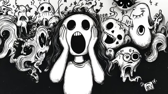 Gothic Skull Illustration Vector Art for Halloween Tattoo Design