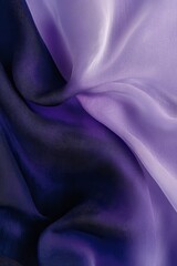Fototapeta premium Close-up of flowing purple and violet translucent fabric with soft textures and light play. Ideal for abstract, artistic, or luxury-themed designs. AI generative.