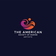 Modern american logo template simple water illustration for business Premium Vector