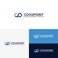 Initial Letter CP Logo With circle Template Vector.