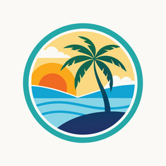 Minimalist Beach Logo Design Perfect for Coastal Branding, Summer, Vacation, Travel, and Ocean-Themed Businesses