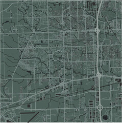 Obraz premium Map of Canton in Michigan in a smooth dark style. Contains layered vector with roads water, parks, etc.