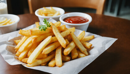 french fries with ketchup