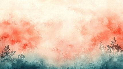Fototapeta premium Serene nature landscape misty forest digital art tranquil environment aesthetic view
