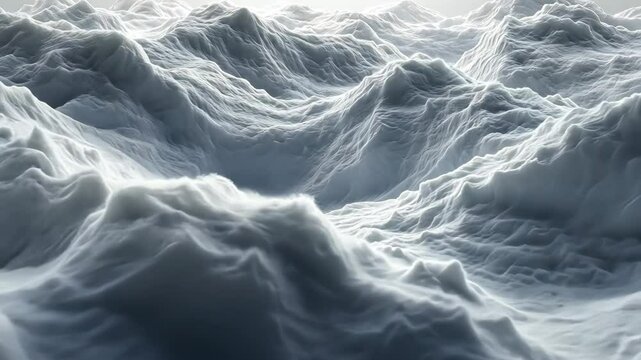 Waves of fluffy clouds rolling across a vast expanse during a serene day