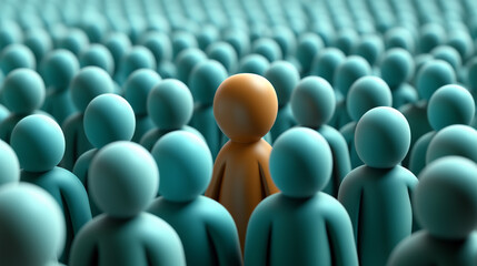 Obraz premium Different person in a equal crowd.