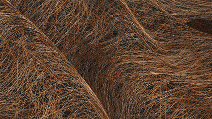 Abstract fabric and thread composition with intricate patterns