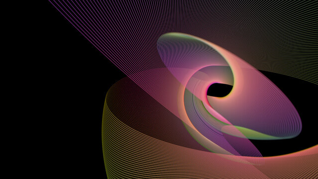 Abstract waves of colorful threads.