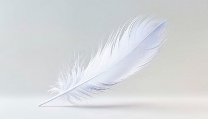 Obraz premium Elegant white feather resting on a smooth surface showcasing delicate textures and natural beauty