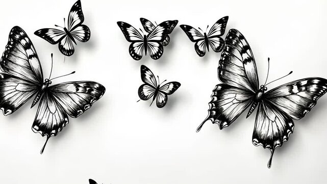 Swallowtail Butterfly Vector Illustration in Garden Flowers