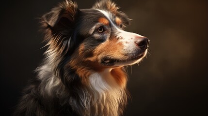 Fototapeta premium Adorable Dog and Its Bond of Friendship on Black Background