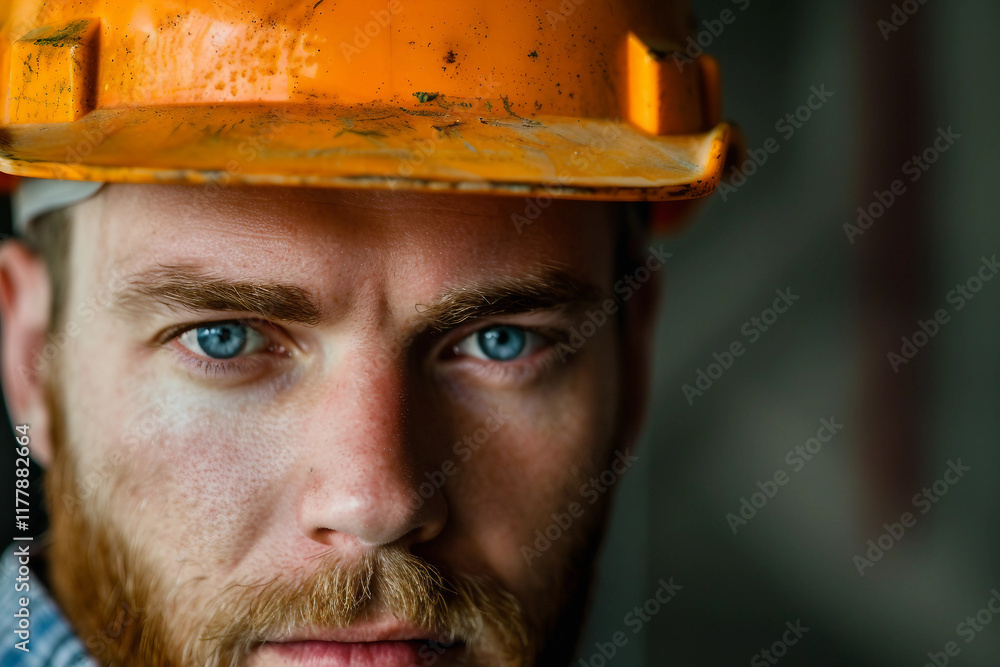 Poster worker inspector on building site generative ai