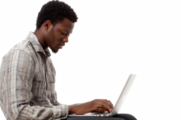 man working on laptop