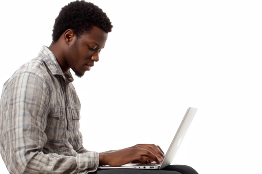 man working on laptop - Powered by Adobe