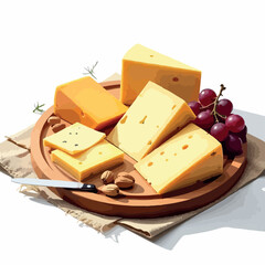 cheese, grape and wine