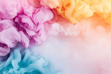 Fototapeta premium Abstract Pastel Color Ink Swirls Dreamy Pink Orange and Blue Fluid Art Background